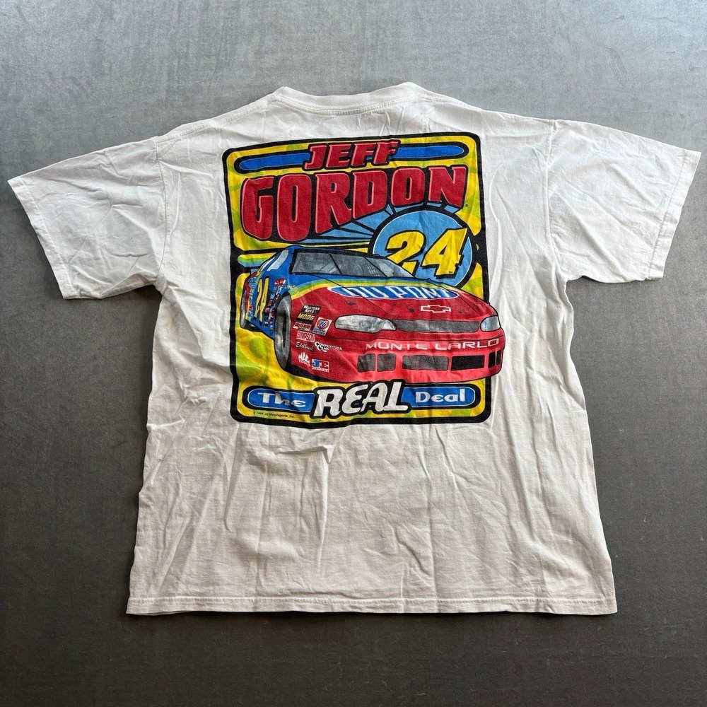 Vintage Jeff Gordon Dupont NASCAR Racing T Shirt‎ 1998 Men's Large
